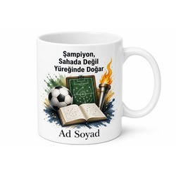 Spor Temalı Futbol Topu Taktik Tahtası Olimpiyat Meşalesi Baskılı Kupa Bardak Hediye