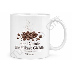 Kahve Çekirdeği Temalı Barista Kupası Özel Baskılı Hediye Bardak Kupa Mug