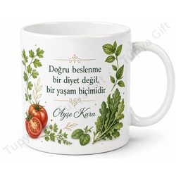 Beslenme Uzmanına Hediye Kişiye Özel Baskılı Kupa Bardak Diyetisyen Hediye