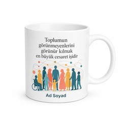 Sosyal Hizmetler Öğrencisi Dezavantajlı Gruplar Toplumsal Destek Hediye Kupa Bardak