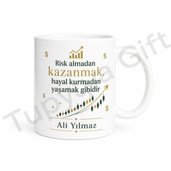 Trader Hediyesi Baskılı Kupa Bardak Borsa Yatırımcı Hediye Porselen Mug