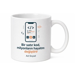 Mobil Uygulama Geliştirici İçin Kişiye Özel Baskılı Kupa Bardak Hediye
