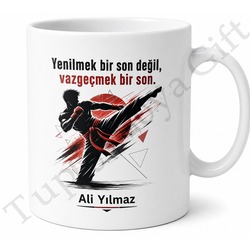 Kick Boks Temalı Baskılı Kupa Bardak Hediye Kick Boksçuya Özel Tasarım