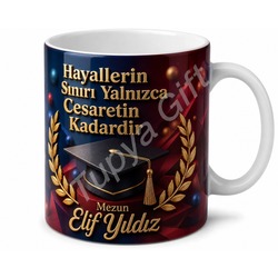 Mezuniyet Hediyesi Kişiye Özel Baskılı Kupa Bardak Mezuniyet Hatırası