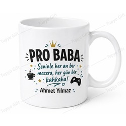 Pro Baba Yazılı Eğlenceli Tasarım Kupa Bardak Babalar Günü Hediyesi