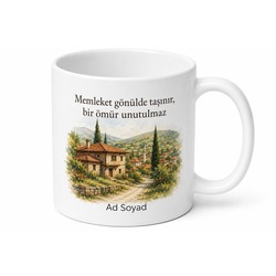 Dedeye Memleket Temalı Kahve Kupası Özel Tasarım Baskılı Kupa Hediye Bardak