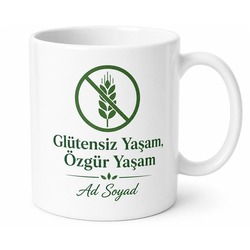 Gluten Free Temalı Glütensiz Kupa Bardak Özel Tasarım Hediye