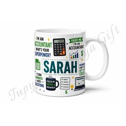 Muhasebeciye Hediye İsme Özel Yazılı Komik Kupa Bardak Porselen Mug
