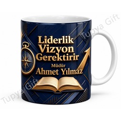 Müdüre Hediye İsme Özel Baskılı Kupa Bardak Yönetici Hediyesi