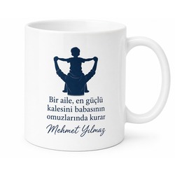 Ailemizin Gücü Babam Yazılı Kupa Bardak Babalar Günü Hediyesi