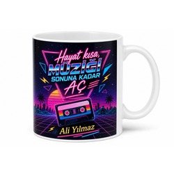 Retro 80ler Temalı Baskılı Kupa Bardak Nostaljik Tasarım Hediye