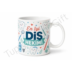Diş Hekimine Hediye Meslek Baskılı Kişiye Özel Seramik Kupa Bardak