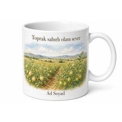 Nohut Tarlası Temalı Baskılı Kupa Bardak Doğa Hediye Porselen Mug