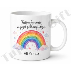 Gökkuşağı Temalı Kişiye Özel Baskılı Kupa Bardak Hediye