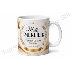Emeklilik Hediyesi Kişiye Özel Yazılı Baskılı Kupa Bardak Anlamlı Hediye