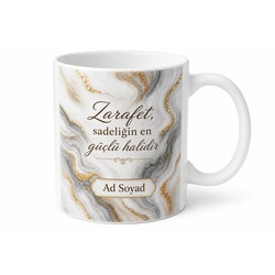 Mermer Desenli Lüks Kupa Bardak Özel Tasarım Porselen Hediye Mug