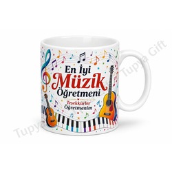 Müzik Öğretmenine Hediye Kişiye Özel Baskılı Kupa Bardak Müzik Hocasına Hediye