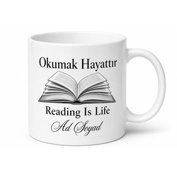 Reading Is Life Yazılı Okumak Hayattır Baskılı Porselen Kupa Bardak Hediye