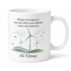 Enerji Sistemleri Mühendisine Yenilenebilir Gelecek Rüzgar Kupa Hediye Bardak