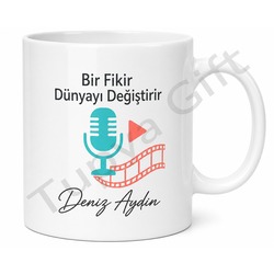 İçerik Üreticisi Hediyesi Kişiye Özel Baskılı Kupa Bardak Özel Tasarım Mug