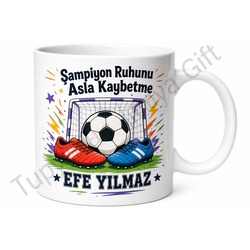 Futbol Temalı Çocuk Hediyesi Kişiye Özel Baskılı Kupa Bardak