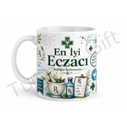 Eczacıya Hediye Kişiye Özel Baskılı Kupa Bardak Eczacı Günü Hediyesi