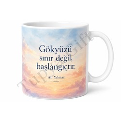 Gökyüzü Temalı Baskılı Kupa Bardak Hediye Özel Tasarım Porselen Mug