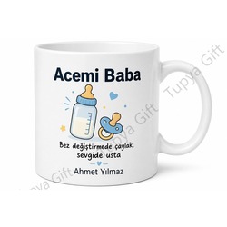 Acemi Baba Yazılı Esprili Kupa Bardak İlk Babalar Günü Hediyesi