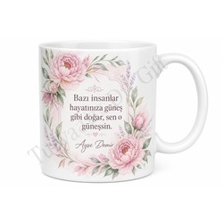 Teyze İçin Özel Tasarım Seramik Baskılı Kupa Bardak Doğum Günü Hediyesi
