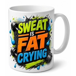 Sweat Is Fat Crying Temalı Ter Yağın Ağlamasıdır İngilizce Kupa Bardak Hediye