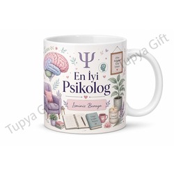 Psikolog Temalı Kişiye Özel Hediye Kupa Bardak İsme Özel Baskılı