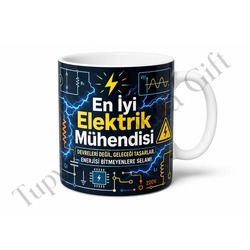 Elektrik Mühendisine Hediye Baskılı Kupa Bardak Elektrik Mühendisliği Hediyesi