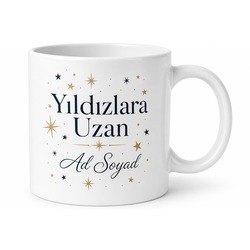 Yıldızlara Uzan Baskılı İngilizce Kupa Bardak Hediye