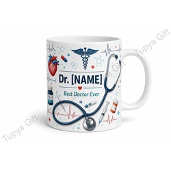 Doktor Temalı Kişiye Özel Baskılı Kupa Bardak Sağlıkçıya Hediye Doktor Kupası