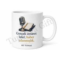 Muhabir Temalı Baskılı Kupa Bardak Hediye Gazeteci Basın Hediyesi
