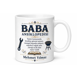 Baba Ansiklopedisi Yazılı Eğlenceli Kupa Bardak Babalar Günü Hediye