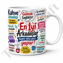 Arkadaşa Hediye Komik Yazılı Baskılı Kupa Bardak Esprili Tasarım Hediye