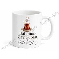 Babamın Çay Kupası Yazılı Özel Kupa Bardak Babalar Günü Hediyesi