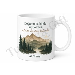Doğa Sever Temalı Baskılı Kupa Bardak Hediye Doğa Aşığı Özel Tasarım