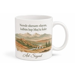 Muş Memleket Özlemi Yazılı Kupa Bardak Hemşehri Hediye Porselen