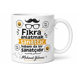 Baba Fıkraları Temalı Eğlenceli Kupa Bardak Babalar Günü Hediyesi