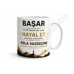 Motivasyon Sözleri Baskılı Kupa Bardak İlham Verici Hediye Özel Tasarım