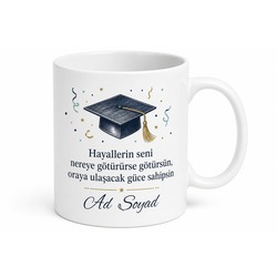 Mezun İçin Özel Tasarım Seramik Baskılı Kupa Bardak Mezuniyet Hediyesi