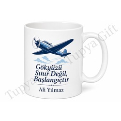 Havacılık Tutkunu İçin Kişiye Özel Baskılı Kupa Bardak Pilot Hediye
