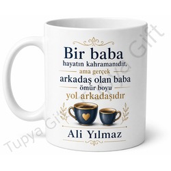 En İyi Arkadaşım Babam Yazılı Kupa Bardak Babalar Günü Hediyesi