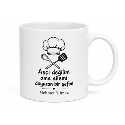 Şef Baba Yazılı Komik Tasarım Kupa Bardak Babalar Günü Hediyesi