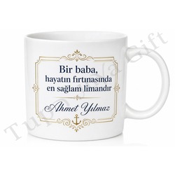 Premium Baba Yazılı Lüks Tasarım Kupa Bardak Babalar Günü Hediyesi