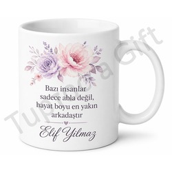 Dünyanın En İyi Ablası Yazılı Baskılı Kupa Bardak Hediye Abla Hediyesi