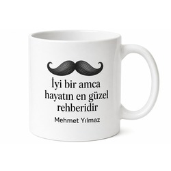 Amca İçin Mesajlı Hediyelik Baskılı Kupa Bardak Esprili Hediye