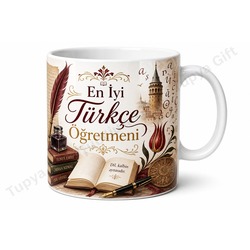 Türkçe Öğretmenine Hediye Özel Tasarım Baskılı Kupa Bardak Öğretmenler Günü